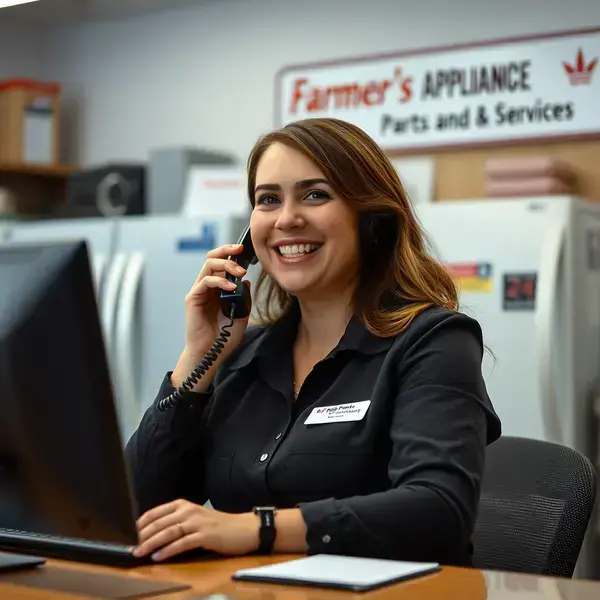 Sarah Mitchell, Service Coordinator and Customer Relations at Farmer's Appliance Parts & Services